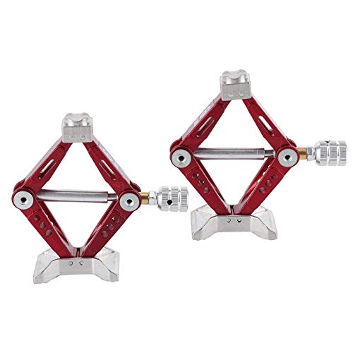 Multizenic 2-teiliges Universal-Rhombus-verstellbares Hebeheber-Zubehör aus Metall für 1/10 RC-Car, robust und leicht zu tragen, höhenverstellbar, lebendiges und Cooles Design, Rot von Multizenic