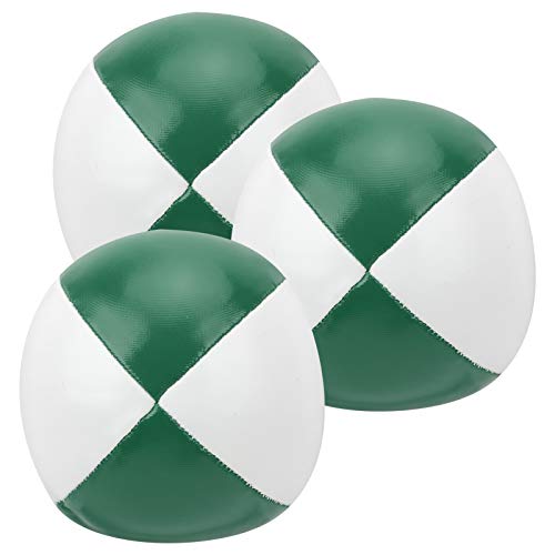 Multizenic 3-teiliges Jonglierball-Set aus PU-Leder, Hochleistungs-Übungsbälle, leicht und tragbar, reißfest, für Indoor-Freizeit und professionelle Auftritte (Green and White) von Multizenic