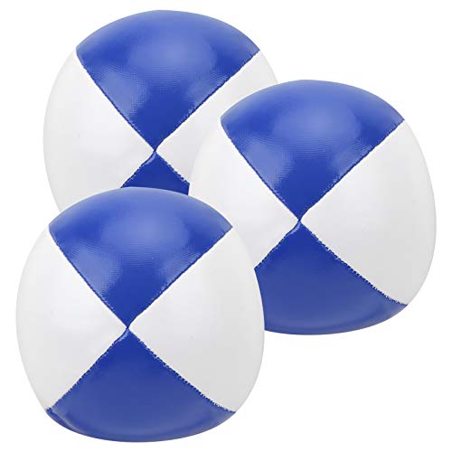 Multizenic 3-teiliges Jonglierball-Set aus PU-Leder, Hochleistungs-Übungsbälle, leicht und tragbar, reißfest, für Indoor-Freizeit und professionelle Auftritte (White and Blue) von Multizenic