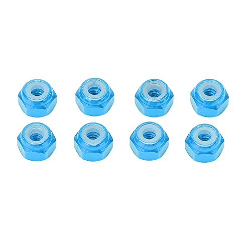 Multizenic 8pcs Aluminum Alloy M2 Hex Locking Nuts with Nylon Lining for Axial Scx24 1/24 RC, Lightweight and Rust Resistant, Ensures Tight Connection in Harsh Conditions (Blue) von Multizenic