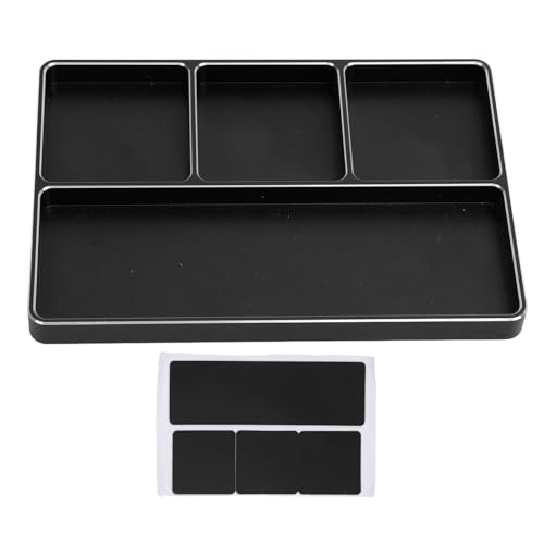 Multizenic Aluminum Alloy RC Repair Screw Tray with Magnetic Pad, 4 Grids Organizer for 1/10 1/8 RC Car Airplanes, Sturdy Metal Tray to Hold Screws Nuts Bits (Black) von Multizenic