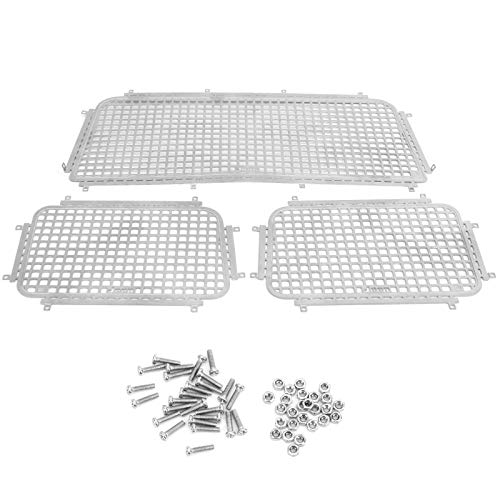 Multizenic Metall-Fenstergitter-Set für AXIAL SCX10 III RC-Auto, Zubehör im Maßstab 1:10, silberner Edelstahl, einfache Installation mit Befestigungsschrauben, hohe Simulationsdetails, von Multizenic