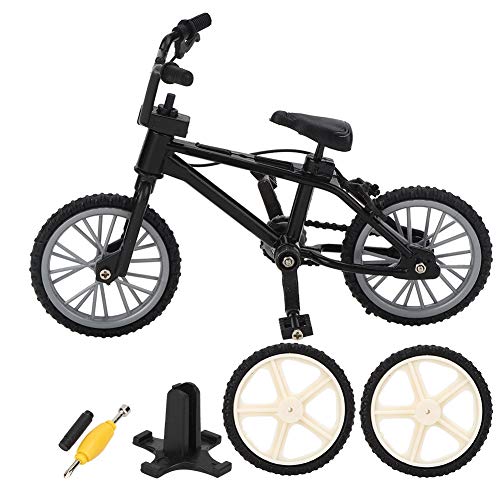 Multizenic Mini-Mountainbike-Modell-Rennspielzeug, Fahrraddekoration im Maßstab 1:10 für Puppenhaus, Basteltischzubehör, RC-Crawler-kompatibel, mit Bremsseil und Retro-Design, mehrere Farben (Black) von Multizenic