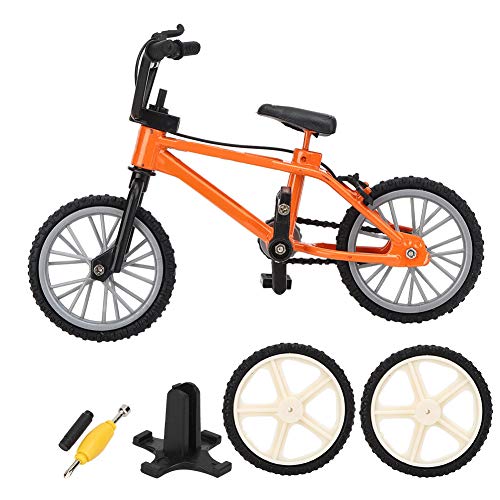 Multizenic Mini-Mountainbike-Modell-Rennspielzeug, Fahrraddekoration im Maßstab 1:10 für Puppenhaus, Basteltischzubehör, RC-Crawler-kompatibel, mit Bremsseil und Retro-Design, mehrere Farben (Orange) von Multizenic