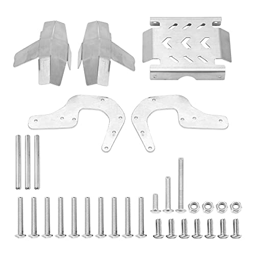 Multizenic RC-Chassis-Panzerungsset, Edelstahl-Antikollisions-Frontstoßstangen, Upgrade-Teile für LOSI LMT Solid AXLE 1/8 RC-Auto, Silber, Zubehörsatz mit Montagepfosten und Sc von Multizenic