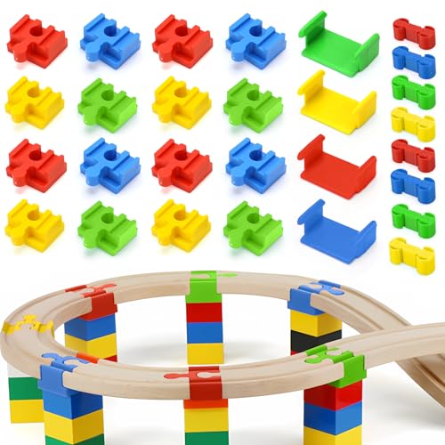 Holzeisenbahn Schienen Adapter 28 Stück Schienenverbinder aus Kunststoff Holzschienen Verbinder Universell Passend Geeignet für Kinder im Alter Von 3-7 Holzeisenbahn Schienen Adapter 28 Stück Schienenverbinder aus Kunststoff Holzschienen Verbinder Universell Passend Geeignet für Kinder im Alter Von 3-7 von Mumjooyi