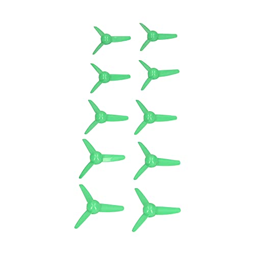 Mumusuki 3-Blatt-Propeller, 10 Stück, 3-Blatt-Propeller, Kunststoffpropeller, Außendurchmesser 70 Mm, Kunststoffpropeller mit 2 Mm Loch für -Fernbedienungsspielzeug (Green) von Mumusuki