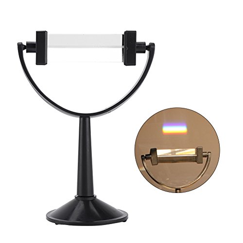 Mumusuki Optical Glas TRANGULUL Prism mit Ständer für Physiklicht - -Unterrichtsinstrument, Präzise Stecklinge, Bequemer Prismenwinkel, Geeignet für Wissenschaftsexperimente von Mumusuki