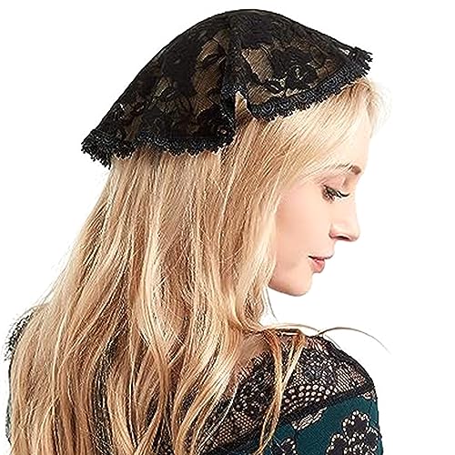 Mumuve Kopftuch für Mädchen, Spitze, Blumenmuster, rundes Kopftuch, Stirnband, verstellbar, Turban-Haar von Mumuve