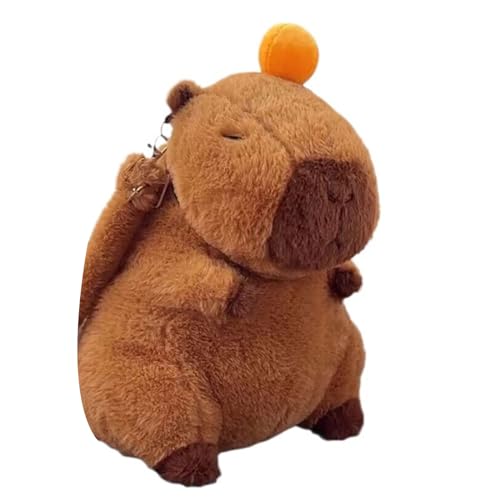 Mumuve Stilvolle Capybara Fun Stofftier Trendige Plüschtasche Mit Verstellbaren Trägern Plüschrucksack Für Kinder Und Jugendliche von Mumuve