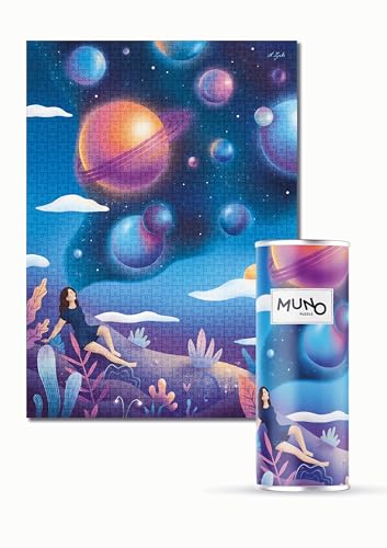 Muno Puzzle - Cosmic Girl - Puzzle 1000 Teile - Farbenfrohes Puzzle für Erwachsene - Original Künstlerbilder-Puzzle - Premium-Qualität von Muno Puzzle