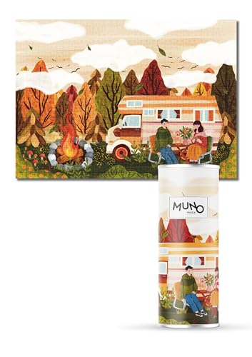 Muno Puzzle - Herbstliche Entspannung - Puzzle 1000 Teile - Farbenfrohes Puzzle für Erwachsene - Original Künstlerbilder-Puzzle - Premium-Qualität von Muno Puzzle