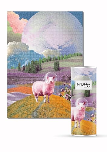 Muno Puzzle - Weltraumschafe - Puzzle 1000 Teile - Farbenfrohes Puzzle für Erwachsene - Original Künstlerbilder-Puzzle - Premium-Qualität von Muno Puzzle