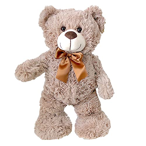 Murago - Plüsch Bär mit Schleife ca. 50cm Grau-Braun - Teddybär Plüschtier Kuscheltier Stofftier mittelgroß Taupe Baby Kinder Geschenk weich Dekoration Kinderzimmer von Murago