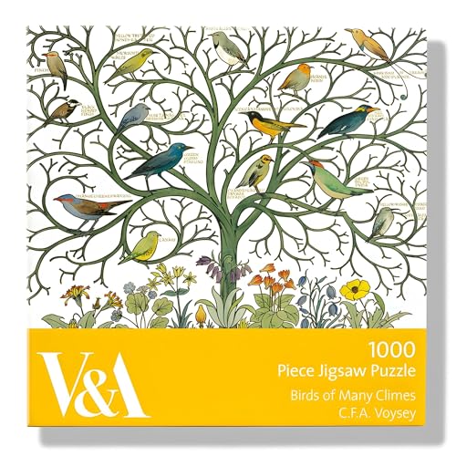 Puzzle mit 1000 Teilen – Voysey Birds of Many Climes – Künstlerisches Design von V&A Museum – Vollbild-Poster enthalten von Museums & Galleries