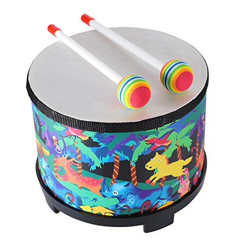 Floor Tom Trommel für Kinder 8 Zoll Montessori Percussion Instrument Musiktrommel mit 2 Schlägeln für Baby Kinder besonderes Geburtstagsgeschenk (20,3 cm) von Musfunny