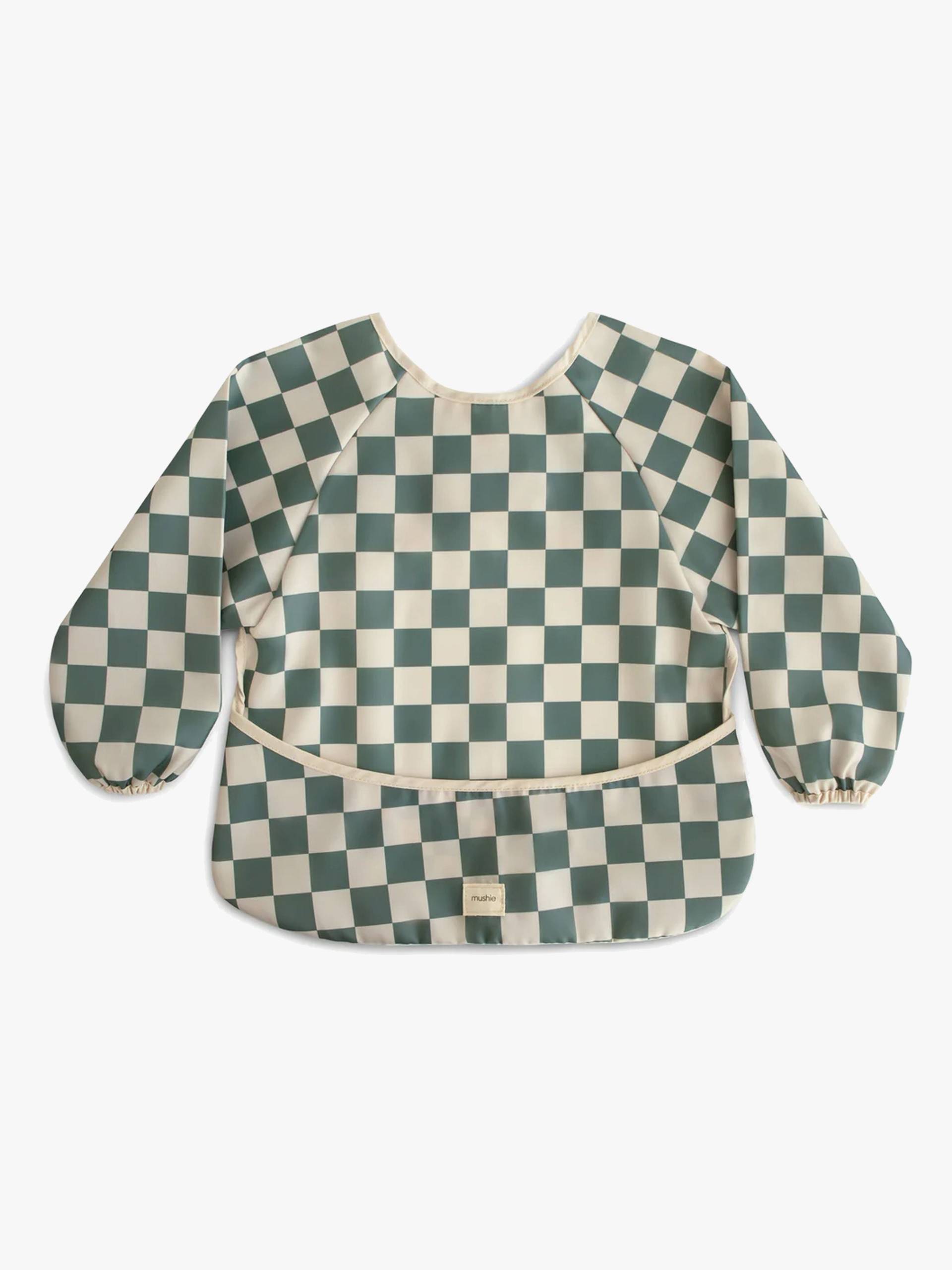Mushie Langärmliges Lätzchen, Olive Check Mushie Langärmliges Lätzchen, Olive Check von Mushie