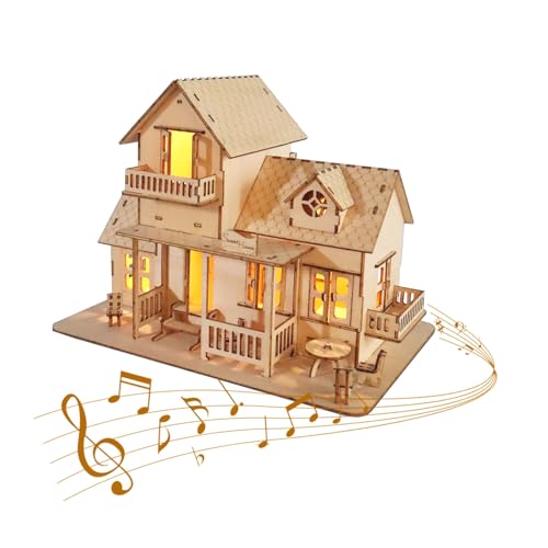 Music Park 3D Puzzle Spieluhr Gemütliches Haus holzpuzzle Erwachsene Zahnradantrieb Mach einem Freund das richtige Geschenk Heimdekoration von Music Park