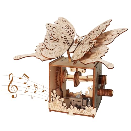 Music Park 3D Puzzle Spieluhr Handgekurbelte Schmetterlings-Spieluhr holzpuzzle Erwachsene Mach einem Freund das richtige Geschenk Heimdekoration von Music Park