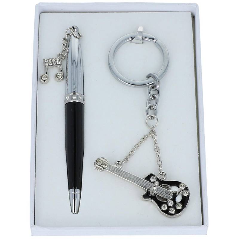 Musikboutique Kübler Pen & Keyring - Guitar - Black Geschenkartikel von Musikboutique Kübler