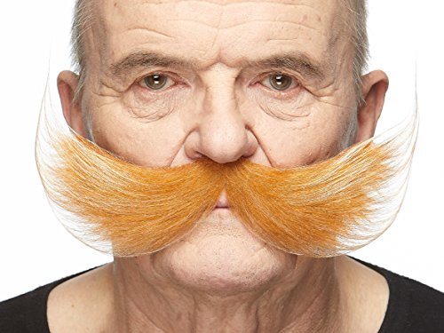 Mustaches Selbstklebender Fisherman's Gefälschter Schnurrbart, Neuheit, Falsche Gesichtsbehaarung, Kostümzubehör für Erwachsene, Honig mit Weissen Farbe von Mustaches