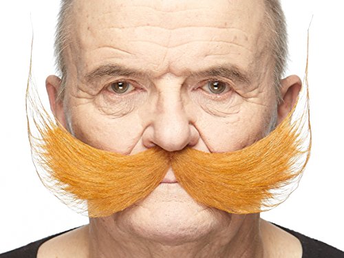 Mustaches Selbstklebender Fisherman's Gefälschter Schnurrbart, Neuheit, Falsche Gesichtsbehaarung, Kostümzubehör für Erwachsene, Ingwer Farbe von Mustaches