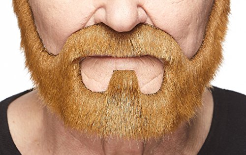 Mustaches Selbstklebender On Bail Falscher Bart, Neuheit, Falsche Gesichtsbehaarung, Kostümzubehör für Erwachsene, Ingwer Farbe von Mustaches