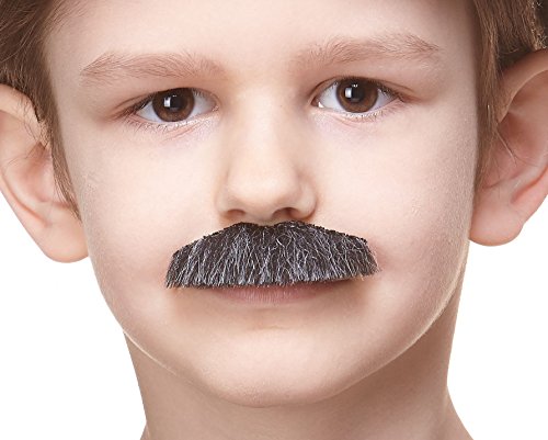 Mustaches Selbstklebender Policeman Gefälschter Schnurrbart für Kinder, Neuheit, Falsche Gesichtsbehaarung, Kostümzubehör für Kinder, Salz und Pfeffer Farbe von Mustaches