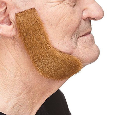 Mustaches Selbstklebender Sideburns Gefälschte Hammelkoteletts, Neuheit, Falsche Gesichtsbehaarung, Kostümzubehör für Erwachsene, Kastanie Farbe von Mustaches