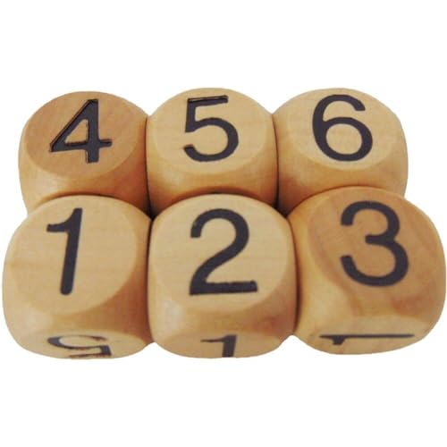 20 Stück 20 Mm 1–6 Zahlen Holz D6 Sechsseitige Würfel Tischspiele Abgerundete Holzwürfel von Muteitt