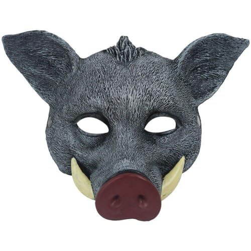 3d Realistische Wildschwein-gesichtsmaske Pu-schaum Schwein Gesichtsbedeckung Dress Up Party Tier Cosplay Rave Maske Halloween Maskerade Party Requisiten von Muteitt