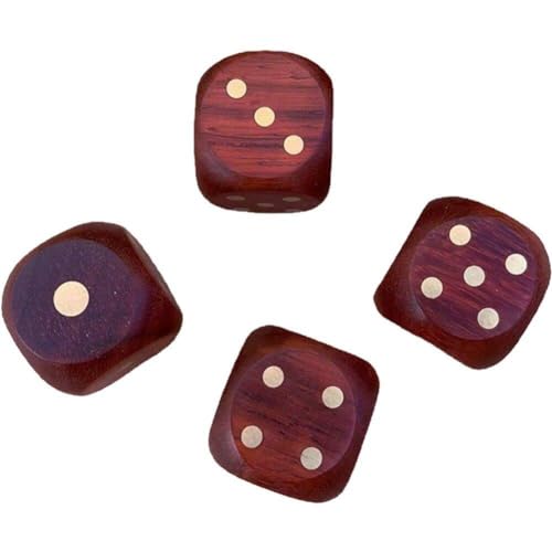 4 Stück Würfel Holz 6-seitig Würfelspiel Würfel Für Tischspiel Brettspiel Acessorios von Muteitt