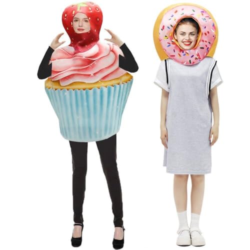 Donut Kuchen Cosplay Kostüm Halloween Essen Paar Outfits Karneval Kostüm Erwachsene Bühnenkostüm von Muteitt