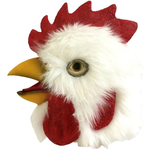 Hahn Maske Huhn Kopf Maske Halloween Neuheit Kostüm Tier Kopf Maske Hahn Cosplay Requisiten von Muteitt