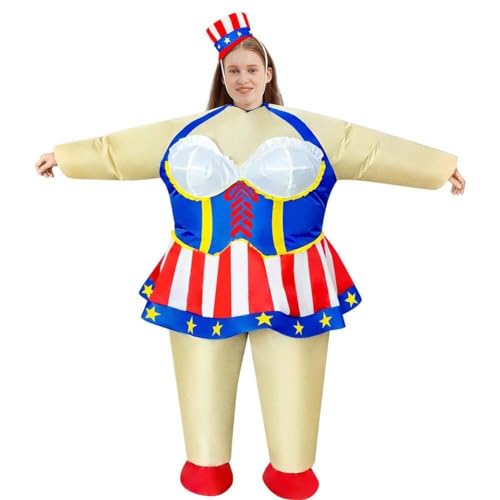 Muteitt Amerikanisches Aufblasbares Kostüm, Usa, 4. Juli, Aufblasbares Kostüm Für Erwachsene, Unabhängigkeitstag, Halloween, Cosplay-party von Muteitt