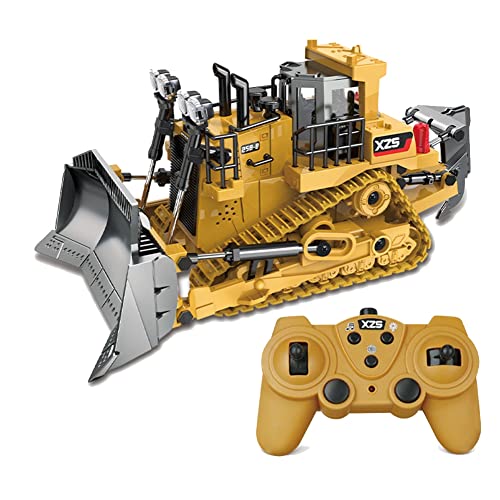 Muuoeou 1:24 2,4 GHz 9 KanäLe Fernbedienung Traktor Spielzeug Bulldozer RC Aluminiumlegierung Technik Traktor Spielzeug für Kinder Stil A von Muuoeou