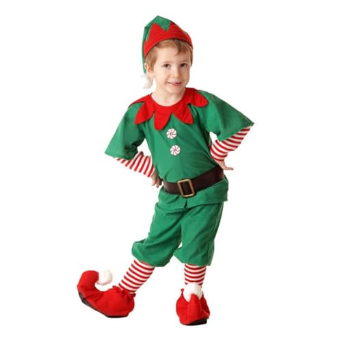 Elfenkostüm für Kinder, Mädchen, Buddy The Elfs-Kostüm, Kinder-Elfen-Cosplay-Outfits, Weihnachtselfenkostüm für Erwachsene, Elfenkostüm, Weihnachtsmann-Kostüm, Samt, Cosplay, Verkleidung von Muuzebsy