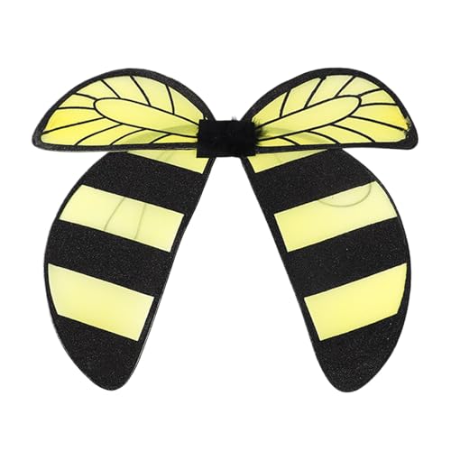 Muuzebsy Bienenflügel für Kinder, Feenflügel, Halloween, Biene, Cosplay, Kostüm, Zubehör, Bienenflügel, Schmetterling für Kinder, Verkleidung von Muuzebsy