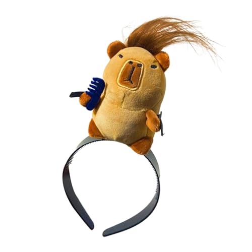 Muuzebsy Haarspangen für Mädchen, Cartoon-Capybara, gefüllte Haarspange, modisches Accessoire, Puppenform, Kopfbedeckung für Reisen, Strandpartys, Make-up, Dusche von Muuzebsy