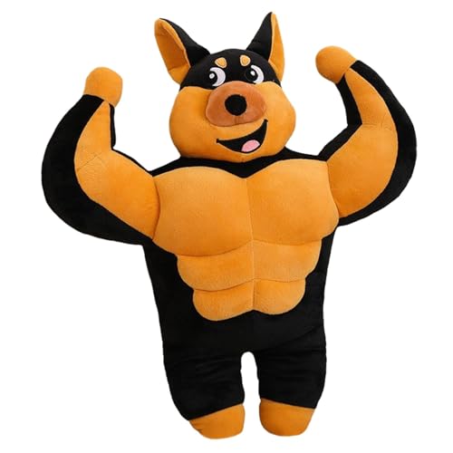 Muuzebsy Muscle Dog Plush | Lustige Muskel Hund Plüschpuppe | Tragbare Kinder Hundespielzeug, Weiche Tierpuppen für Sofa, Schlafzimmer, Couch, Wohnzimmer von Muuzebsy