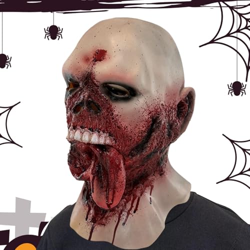 Muuzebsy Zombie Halloween Kostüm | Realistische Zombie Kopfbedeckung für Halloween | Wiederverwendbare Blutige Kostüme Tragbare Kopfbedeckung für Rollenspiele von Muuzebsy