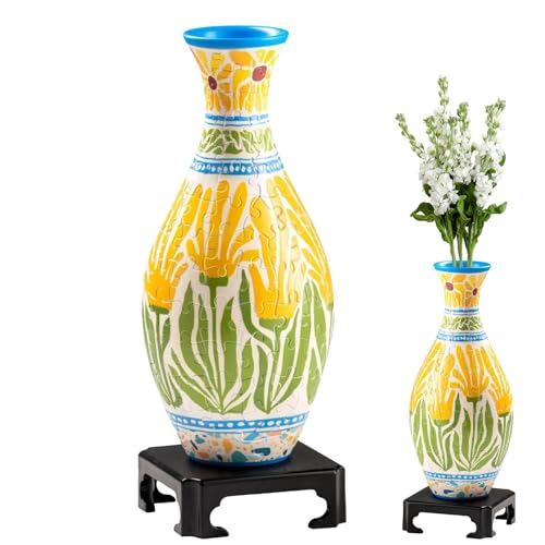 Puzzle Blumenvase, 3D Puzzle Vase, 3D Puzzles für Erwachsene Vase, 3D Kunst Puzzle Vase Dekoration, Kreative Schreibtisch 3D Vase Erwachsene Puzzles Spielzeug mit 160 Teilen von Muuzebsy