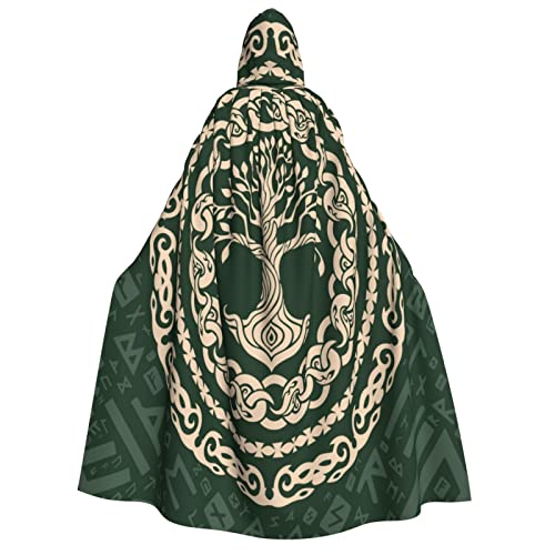 Muxxirt Keltische Heilige Symbole Druide Totem Zauberer Hexe Kapuzenmantel Cosplay für Erwachsene Männer Frauen Fancy Cool Cosplay Kostüme von Muxxirt