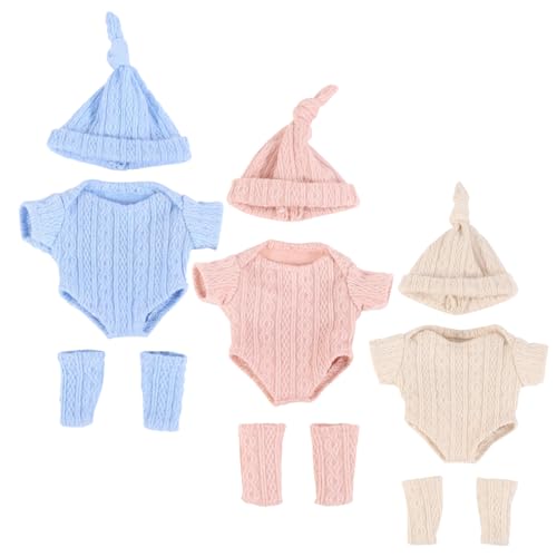 Muzrunq Babypuppenkleidung Kleidung für 7,9inch Puppe 3 Set weiche Babypuppenkleidung 3 Farben Hautfreundliche Wiederverwendbare Puppen -Outfits für Neugeborene Jungen von Muzrunq