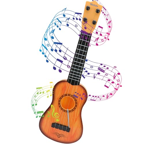 Kids Gitarre 17 Mini -Gitarre Ukulele Kleinkindgitarre mit 4 verstellbaren Saiten frühe lehrreiche klassische Gitarre für Fähigkeiten, die Kinder Spielzeug Gelb verbessern von Muzrunq
