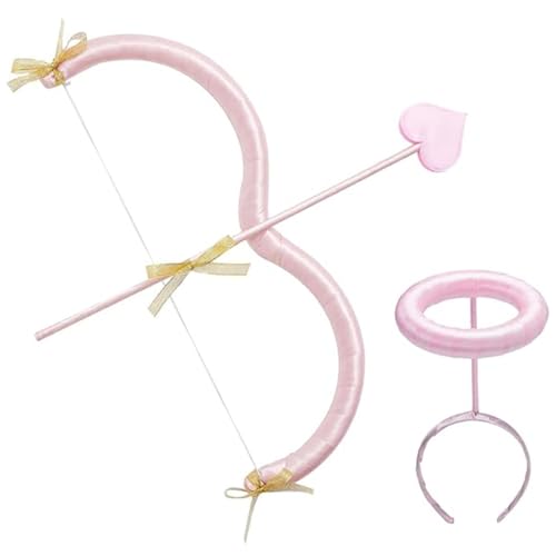 Muzrunq Cupid Bow und Pfeil Set One Size Red Arrows Valentinstag Cupid Kostüm Pfeile Hochzeits Geburtstag Cosplay Kosplay -Kleidungsfoto Requisiten Accessoires für Erwachsene und Jugendliche von Muzrunq