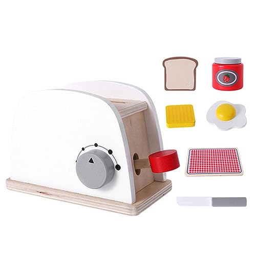 Muzrunq Holz Toaster Spielspielzeug Popup Toaster Play Set Kids Interactive Early Learning Toaster Toy für Geschenk von Muzrunq