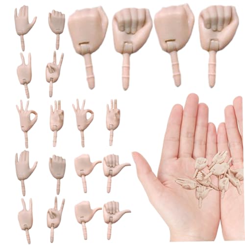 Muzrunq Kleine Hände süße Handgeste -Set 2Set Lifelike Puppen Hände lustige Miniatur -DIY -Zubehör winzige Hände für Kinder Puppen Ersatzteile Dekoration kleine Hände von Muzrunq