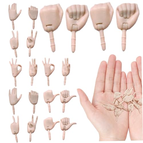 Muzrunq Kleine Hände süße Handgeste -Set lebensechte Puppenhände 2Set Funny Miniatur DIY Accessoires winzige Hände Kinder Puppen Ersatzteile Dekoration von Muzrunq