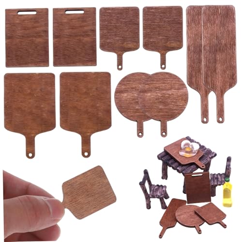 Muzrunq Mini Charcuterie Boards süße lebensechte Mini -Schneidebrett 2Set DIY Dollhouse Küche Zubehör Holz Miniaturpuppenhaus Kit Dekor Geschenke von Muzrunq